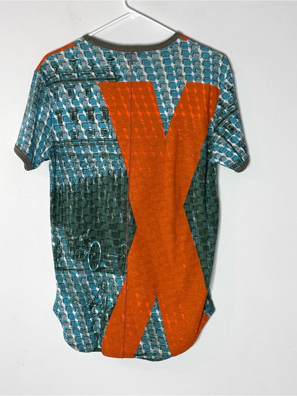 Custo Barcelona Short Sleeve Cotton Top M (3) Centennial Print - Picture 6 of 8